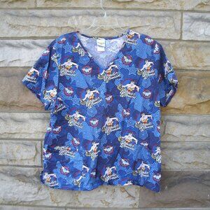 Wonder Woman Blue Scrub Top Size 2X